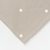 White On Beige Laurel Monogram Polka Dot Pattern フリースブランケット (角)