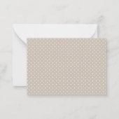 White On Beige Polka Dots Pattern Custom Text ノートカード (裏面)