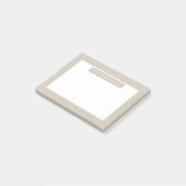 White On Beige Polka Dots Pattern Custom Text ポストイット (アングル)