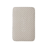 White On Beige Polka Dots Pattern With Custom Name バスマット (正面縦)