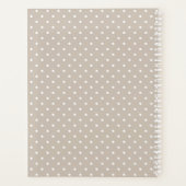 White On Beige Polka Dots Pattern With Custom Name プランナー手帳 (裏面)