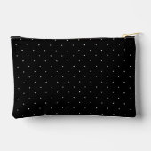 White On Black Laurel Monogram Polka Dot Pattern アクセサリーポーチ (裏面)