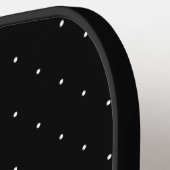 White On Black Laurel Monogram Polka Dot Pattern ピックルボールラケット (左詳細)