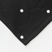 White On Black Laurel Monogram Polka Dot Pattern フリースブランケット (角)