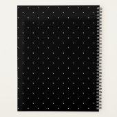 White On Black Laurel Monogram Polka Dot Pattern プランナー手帳 (裏面)