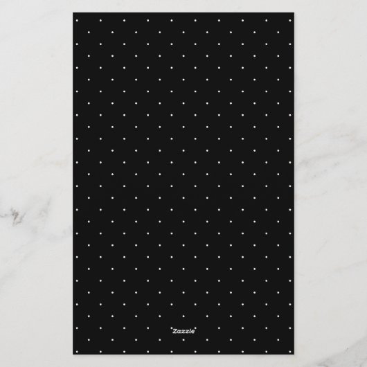 White On Black Laurel Monogram Polka Dot Pattern 便箋 (裏面)