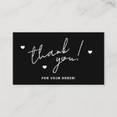 White On Black Minimalist Small Business Thank You 名刺 (正面)