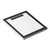 White On Black Polka Dots Pattern Custom Text ノートパッド (アングル)