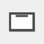 White On Black Polka Dots Pattern Custom Text ポストイット (正面)