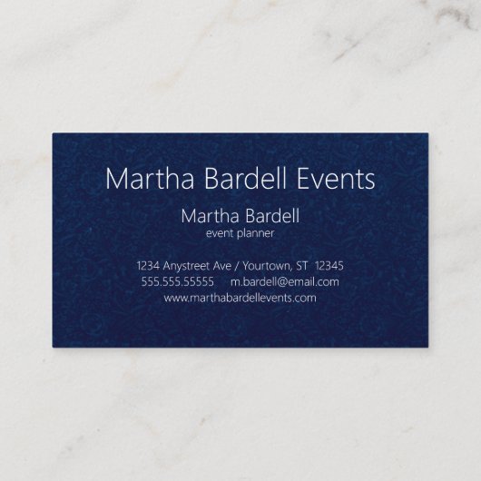 White on Black Signature Event Planner Adaptable 名刺 (裏面)