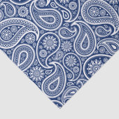 White on blue vintage paisley pattern 薄葉紙 (詳細)