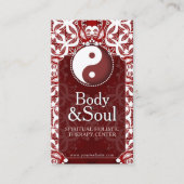 White on Deep Red New Age Yin Yang Geometry 名刺 (正面)