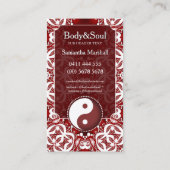White on Deep Red New Age Yin Yang Geometry 名刺 (裏面)
