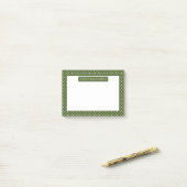 White On Olive Green Polka Dots Pattern And Text ポストイット (デスク上)