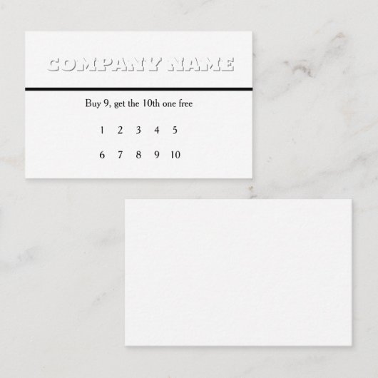 White on White Generic Loyalty Rewards 名刺 (正面/裏面)