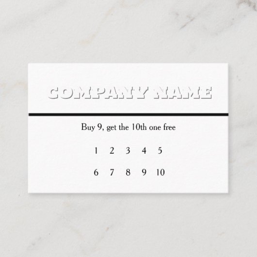 White on White Generic Loyalty Rewards 名刺 (正面)