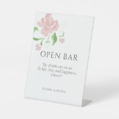 White | Open Bar Wedding Table Top  Pedestal Sig 台座サイン (正面)