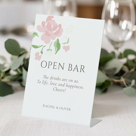 White | Open Bar Wedding Table Top  Pedestal Sig 台座サイン