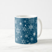 White openwork snowflakes コーヒーマグカップ (正面右)