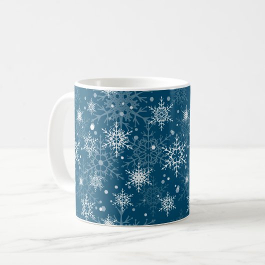 White openwork snowflakes コーヒーマグカップ (正面左)