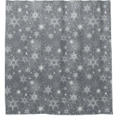 White openwork snowflakes shower curtain シャワーカーテン (正面)