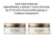 White or Clear Body Butter Jar Label 1" x 7" シール