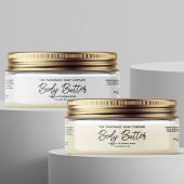 White or Clear Body Butter Jar Label 1" x 7" シール