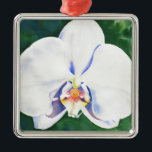 White Orchid メタルオーナメント<br><div class="desc">original white orchid watercolor painting by H cooper</div>