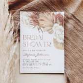 White Orchid and Dried Palm Boho Bridal Shower 招待状