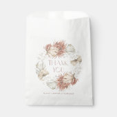 White Orchid and Dried Palm Wreath Boho Wedding フェイバーバッグ (正面)