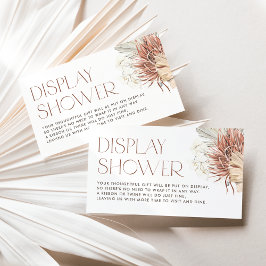 White Orchid and Palm Leaves Boho Display Shower エンクロージャーカード