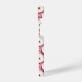 White Orchid Flowers on Pink Background With Gold iPhoneケース (左側面)