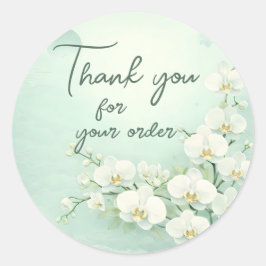 White orchid Thank You For your order ラウンドシール