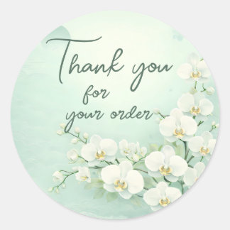 White orchid Thank You For your order ラウンドシール