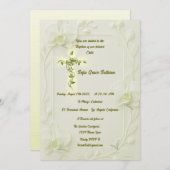 White Orchid & Vine Baptism  招待状 (正面/裏面)