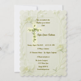 White Orchid & Vine Baptism  招待状