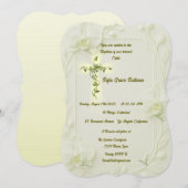 White Orchid & Vine Baptism  招待状 (正面/裏面)