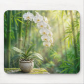 White Orchids and Bamboo マウスパッド (正面)