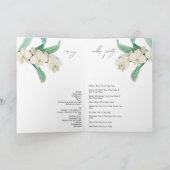 White Orchids Floral Wedding Order of Service プログラム (内部)