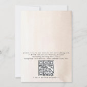 White Orchids Roses Pampas Grass QR Code Wedding 招待状 (裏面)