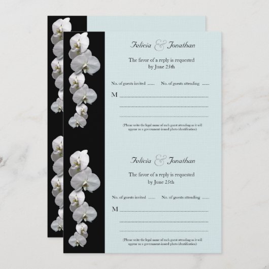 White Orchids RSVP 招待状 (正面/裏面)