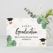 White Organic Graduation カード (スタンド正面)