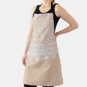 White Ornamental Lace over fabric design エプロン (インサイチュ)