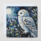 White Owl Moonlight Thinking of You Greeting Card (正面/裏面)