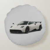 White pagani design on pillow ラウンドクッション (裏面)