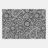 White paisley pattern wrapping paper sheets ラッピングペーパーシート (正面2)