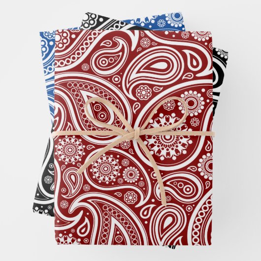 White paisley pattern wrapping paper sheets ラッピングペーパーシート (インサイチュ)