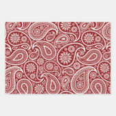 White paisley pattern wrapping paper sheets ラッピングペーパーシート (正面)