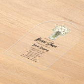 White Palette Ranunculus Mason Jar Bridal Shower アクリル招待状 (レイダウン)