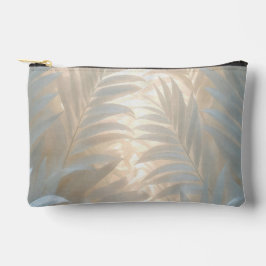White palm leaves in golden-pastel tones  アクセサリーポーチ